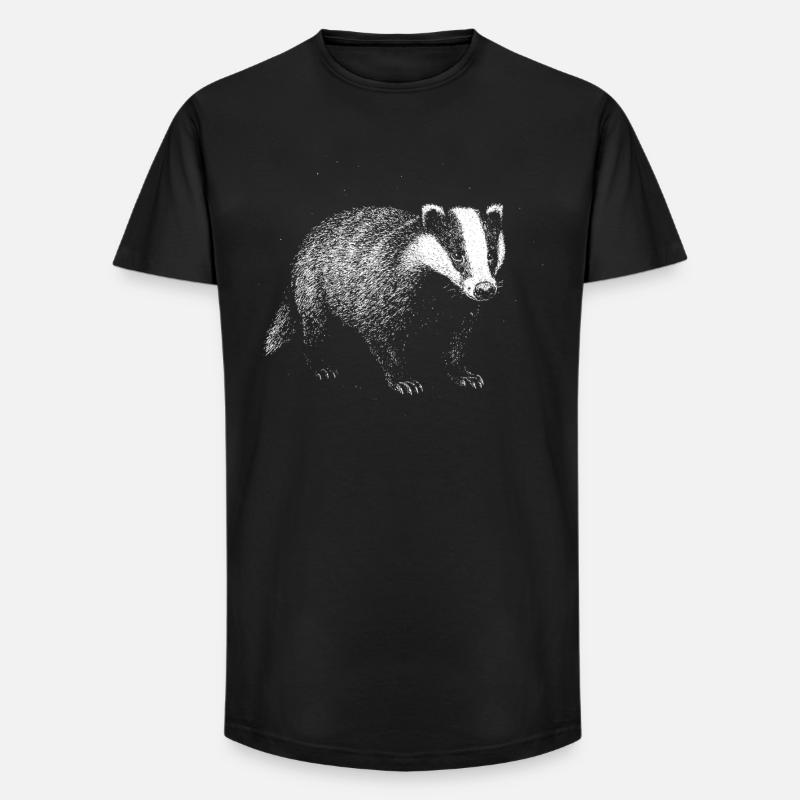 Dachs - Long Fit Männer T-Shirt - Schwarz