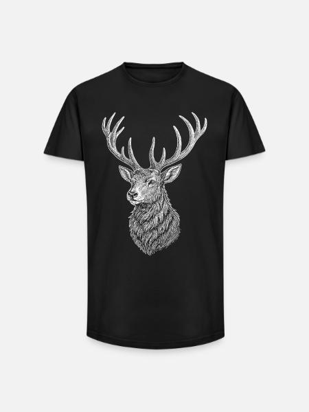 Deer - Long Fit Men's T-Shirt - black