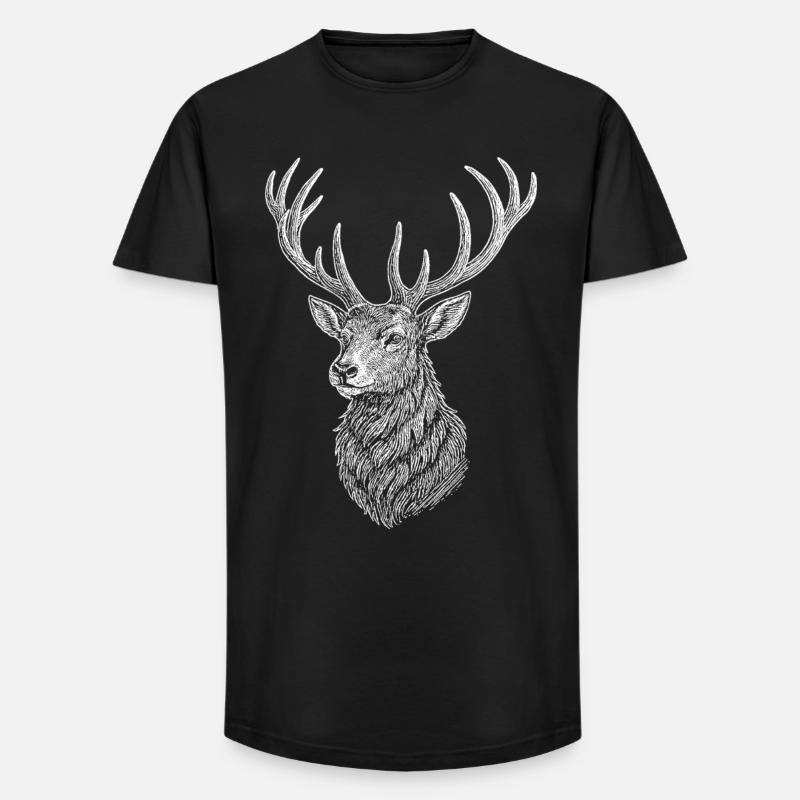 Deer - Long Fit Men's T-Shirt - black