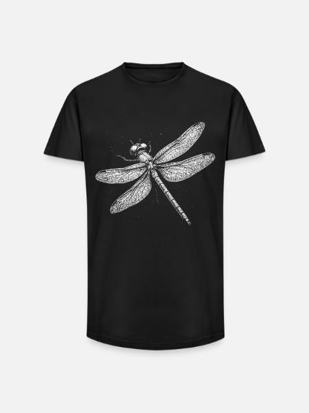 Dragonfly - Long Fit Men's T-Shirt - black