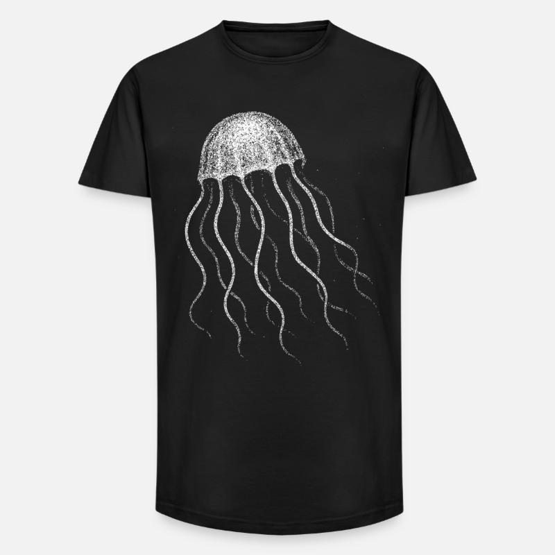 Méduse - T-shirt coupe longue homme - noir