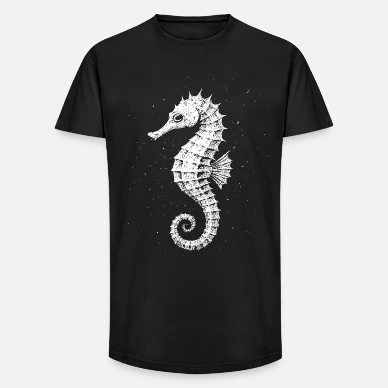 Sea horse - Long Fit Men's T-Shirt - black