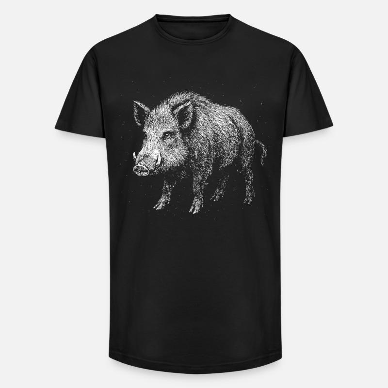 Wild boar - Long Fit Men's T-Shirt - black