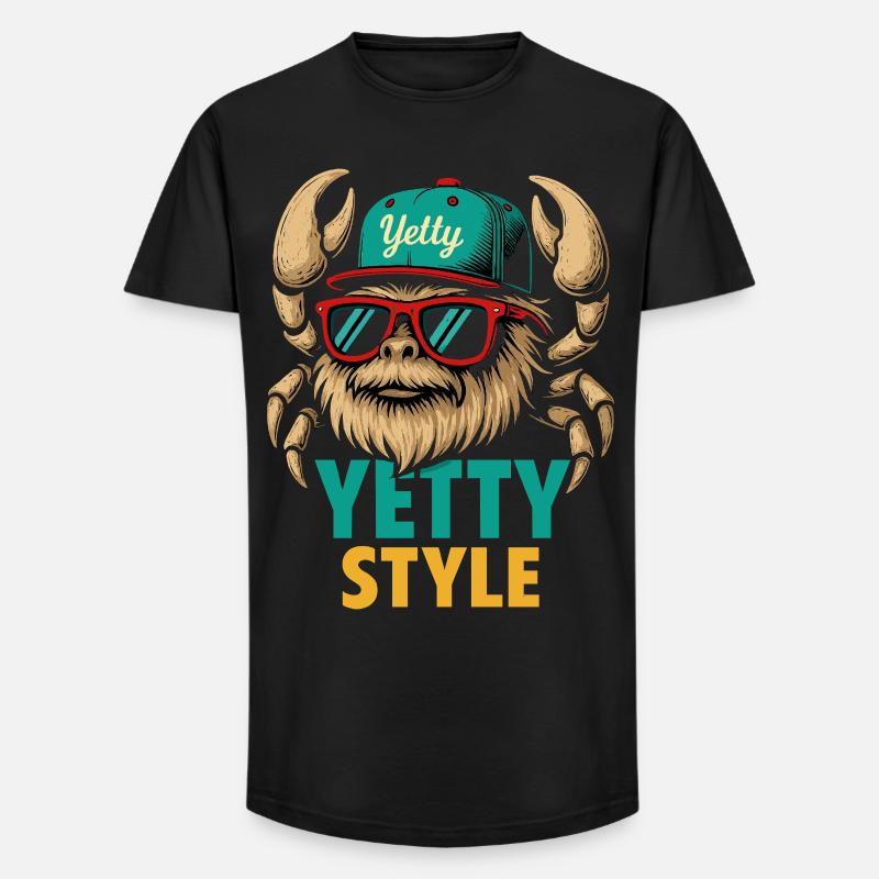 Yetty Style Yeti Graphic - Long Fit Men's T-Shirt - black