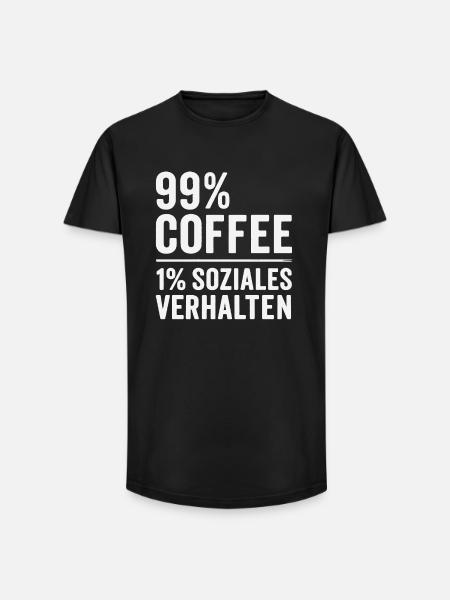 99% Coffee - Long Fit Men's T-Shirt - black