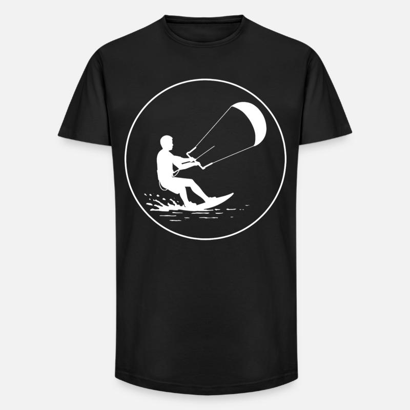 Wind im Griff - Long Fit Männer T-Shirt - Schwarz