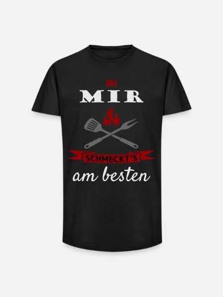 Bei mir schmeckt's am besten - Long Fit Männer T-Shirt - Schwarz