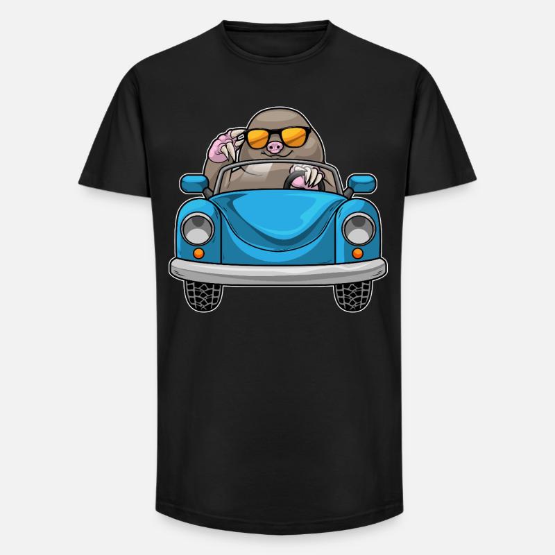 Mole Car - Long Fit Men's T-Shirt - black