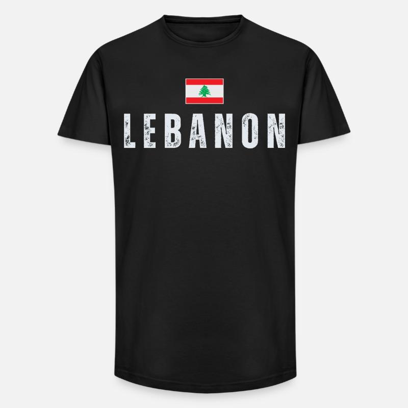 Stolzer Libanese, Flagge des Libanon - Long Fit Männer T-Shirt - Schwarz