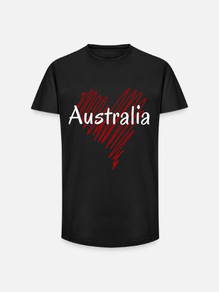I love Australia, Australian pride - Long Fit Men's T-Shirt - black