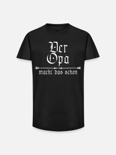 grandpa is already doing it - Long Fit Men's T-Shirt - black