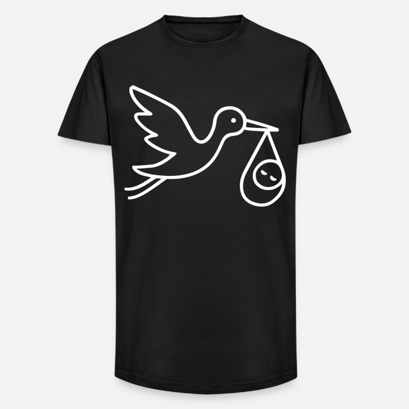 Minimal Baby Arrival - Long Fit Männer T-Shirt - Schwarz