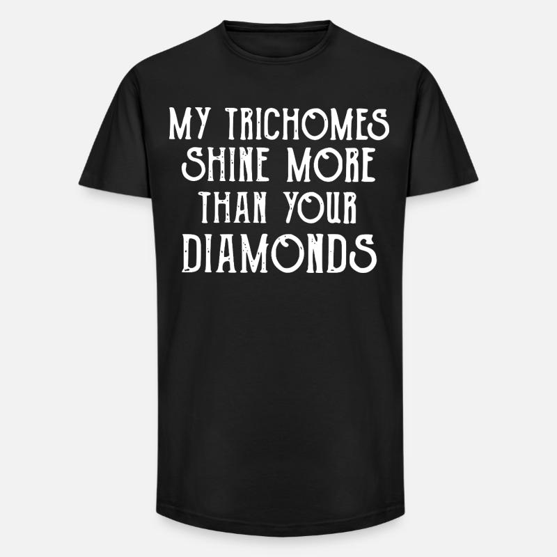 Trichomes Shine Over Diamonds - Long Fit Männer T-Shirt - Schwarz