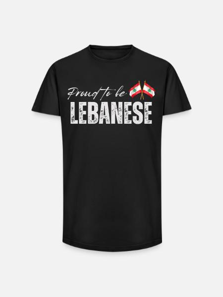 Libanais fier, j’aime le Liban - T-shirt coupe longue homme - noir