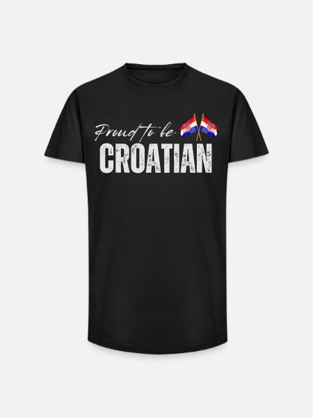 Kroatisk stolt, jeg elsker Kroatien - Long fit herre T-shirt - sort