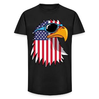 Eagle and American Flag - Long Fit Men's T-Shirt - black - Front - AI Model Male 185 light (185cm)