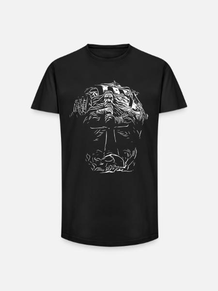 Nordic power - Long Fit Men's T-Shirt - black