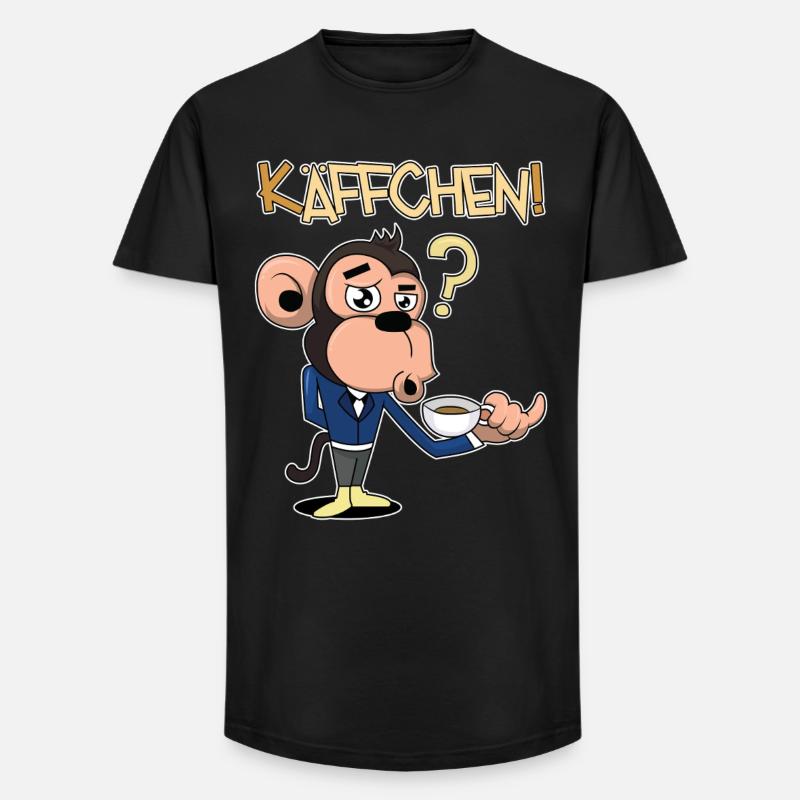 Käffchen, bitte! - Long Fit Männer T-Shirt - Schwarz