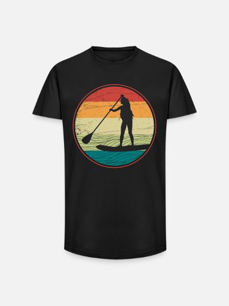 SUP Sunset Vibes - Long Fit Men's T-Shirt - black