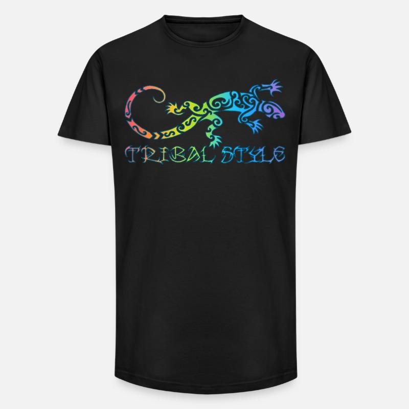 Polynesische Regenbogen-Eidechse - Long Fit Männer T-Shirt - Schwarz