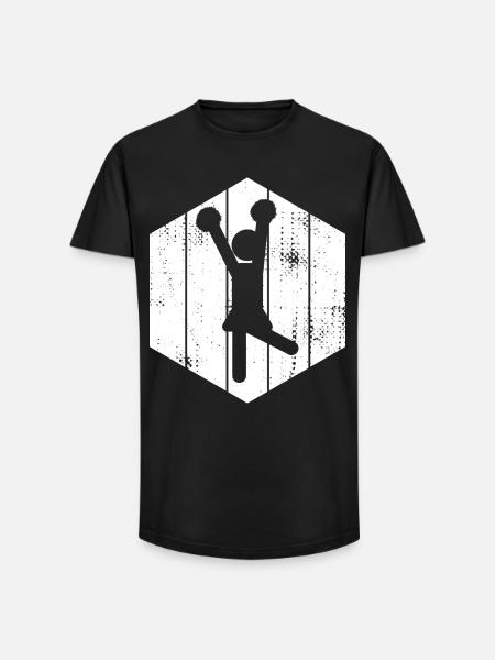 Funny Cheerleader Stick Figure - Long Fit Men's T-Shirt - black