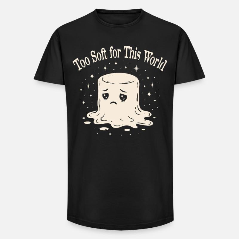 Melancholic Marshmallow - Sensitive & Soft - Long Fit Men's T-Shirt - black