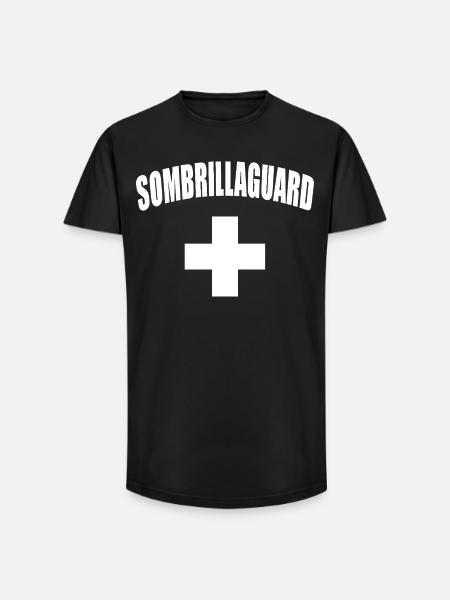 Guard parasol, lifeguard - Long Fit Men's T-Shirt - black