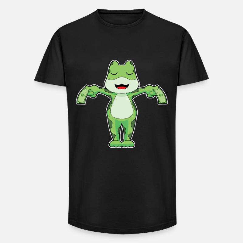 Frosch Banknote - Long Fit Männer T-Shirt - Schwarz