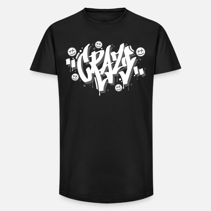 Verrücktes Graffiti-Buchstaben-Design - Long Fit Männer T-Shirt - Schwarz