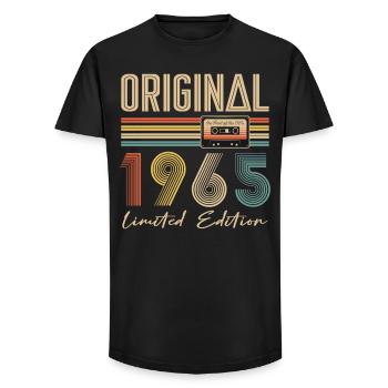 60th birthday 60 years original 1965 - Long Fit Men's T-Shirt - black - Front - AI Model Male 185 light (185cm)