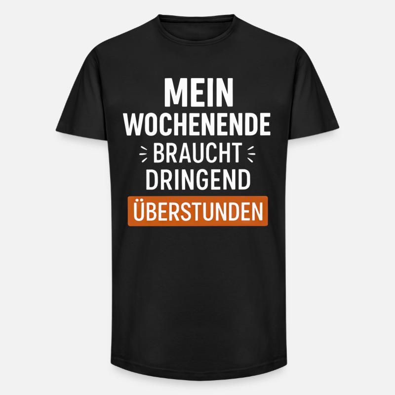 Lustiger Wochenende Spruch - Long Fit Männer T-Shirt - Schwarz