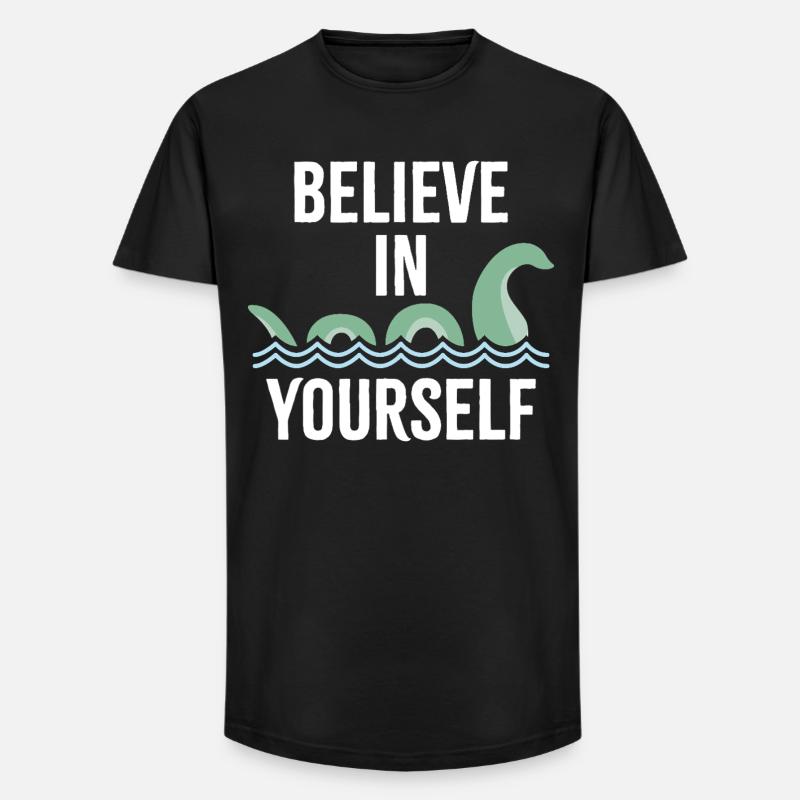 an sich selbst glauben - Long Fit Männer T-Shirt - Schwarz