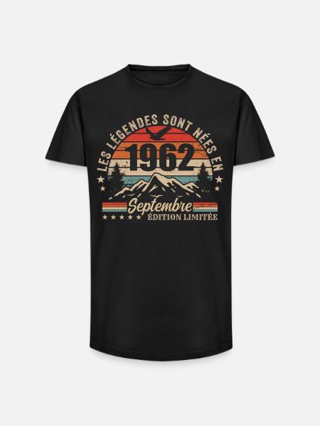 Legendary since September 1962 | September 1962 - Long Fit Men's T-Shirt - black