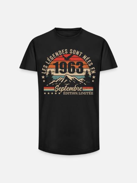 Legendary since September 1963 | September 1963 - Long Fit Men's T-Shirt - black