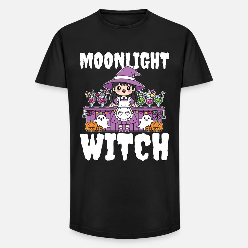 MOONLIGHT WITCH - WITCH HALLOWEEN - Long Fit Männer T-Shirt - Schwarz
