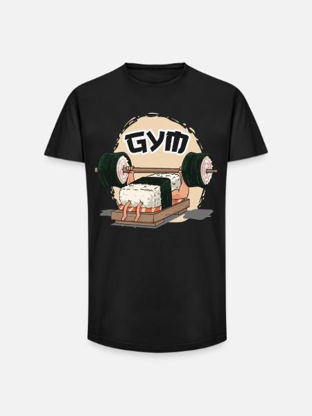 Sushi Humor im Fitnessstudio - Long Fit Männer T-Shirt - Schwarz