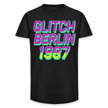 Glitch, Berlin 1987 - Long Fit Men's T-Shirt - black - Front - AI Model Male 185 light (185cm)