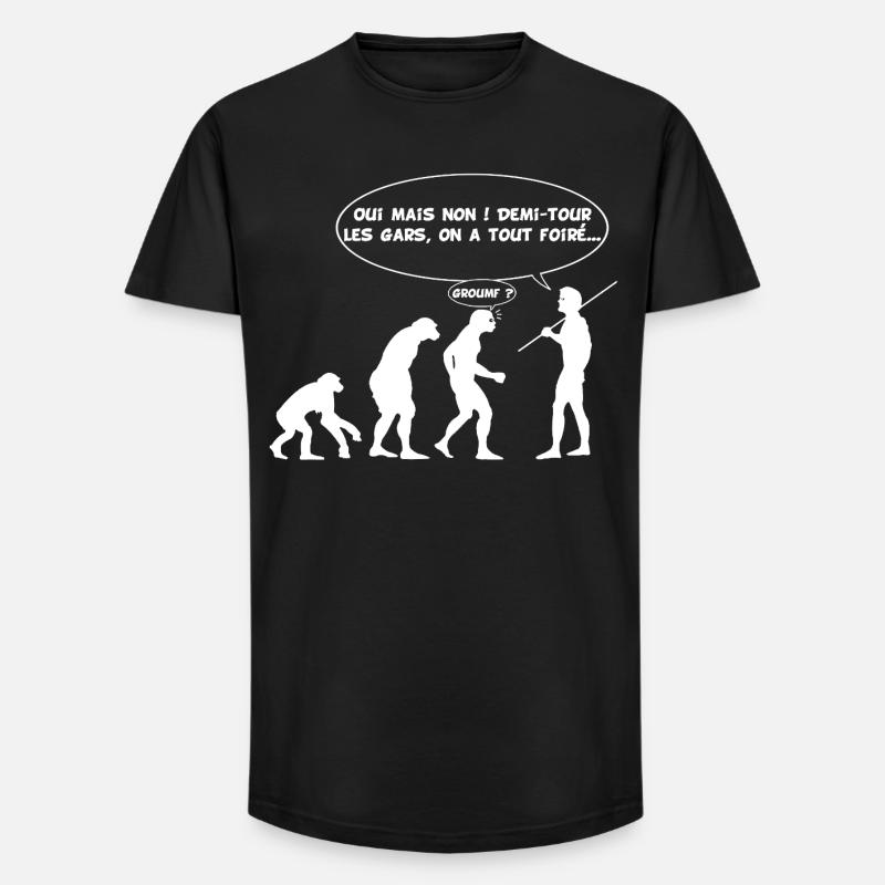 Erreur d'évolution (blanc) - T-shirt coupe longue homme - noir