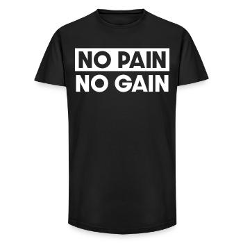 No Pain No Gain - Long Fit Men's T-Shirt - black - Front - AI Model Male 185 light (185cm)