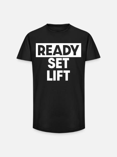 Ready Set Lift - Long Fit Men's T-Shirt - black