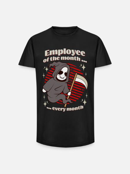 Sensenmann Mitarbeiter des Monats - Long Fit Männer T-Shirt - Schwarz