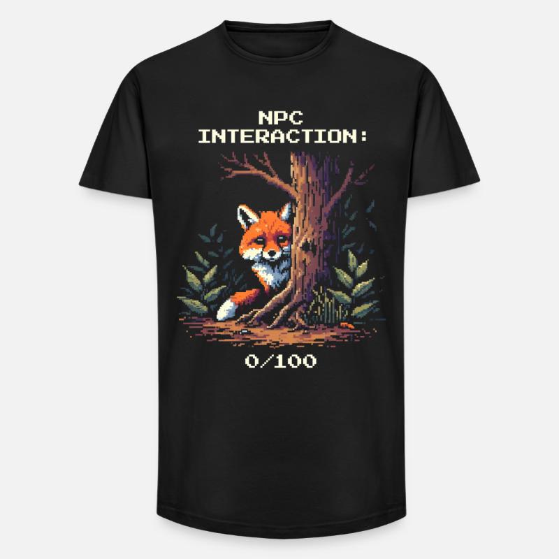 NPC-Interaktion: 0/100 | Introversion Humor - Long Fit Männer T-Shirt - Schwarz