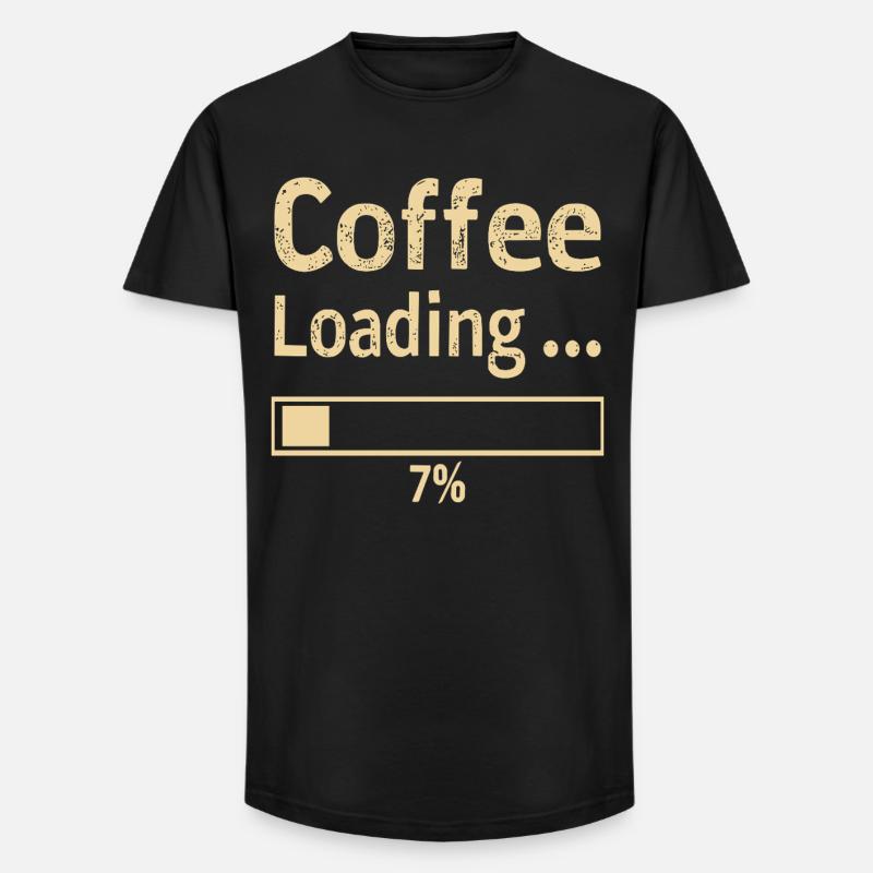 Coffee Loading Spruch Zitat - Long Fit Männer T-Shirt - Schwarz