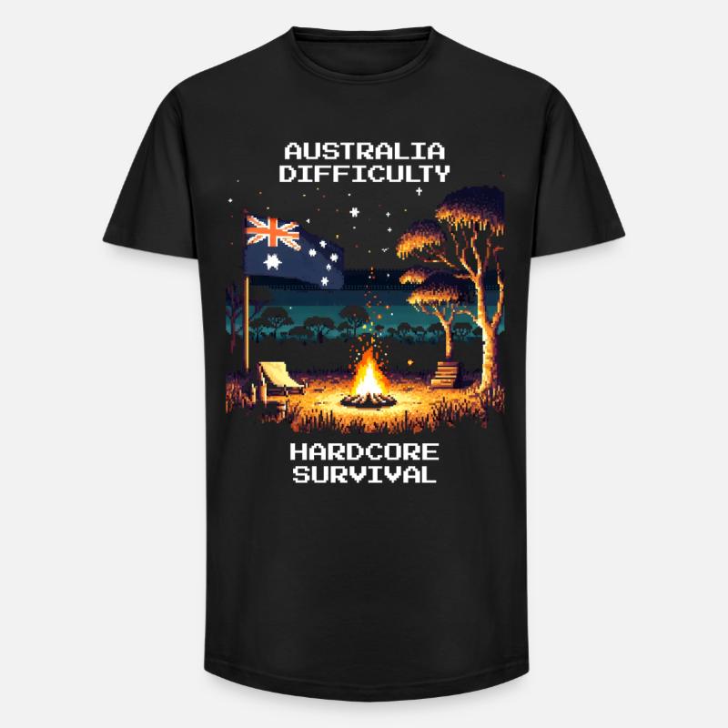 Australien: Hardcore-Survival | Outback - Long Fit Männer T-Shirt - Schwarz