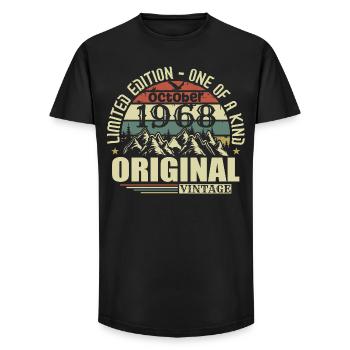 october 1968 - gift for his 57th birthday october - Long Fit Men's T-Shirt - black - Front - AI Model Male 185 light (185cm)
