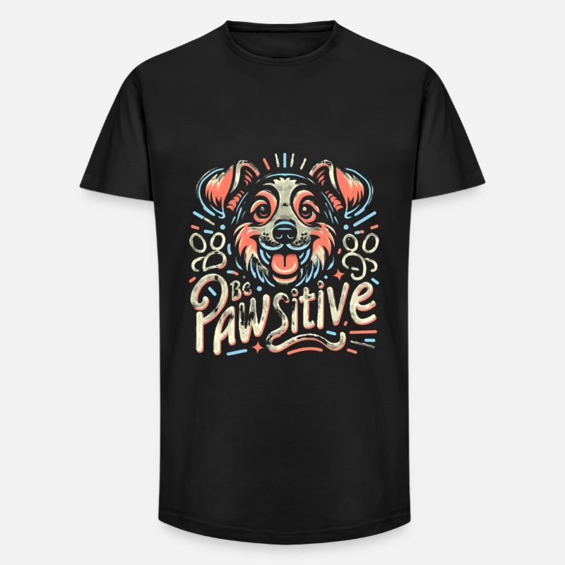 Be pawsitive süßer Hund - Long Fit Männer T-Shirt - Schwarz