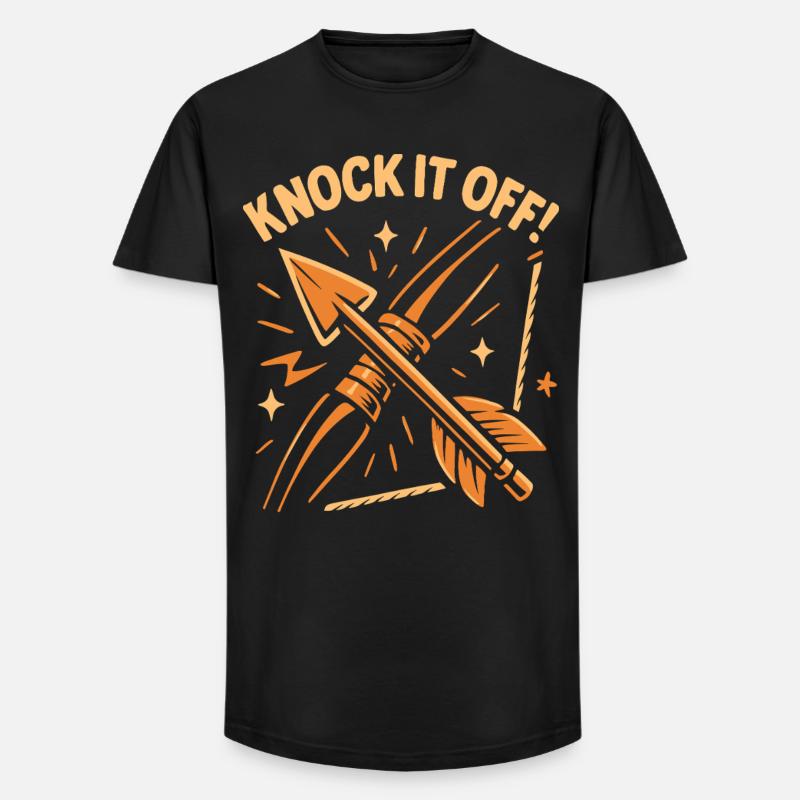 Bogenschießen Bogen Bogenschütze Knock It Off - Long Fit Männer T-Shirt - Schwarz