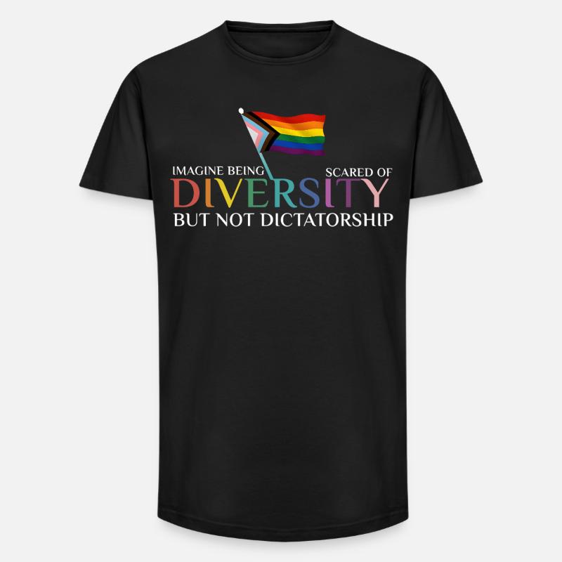 Bunte Regenbogenfahne Diversität - Long Fit Männer T-Shirt - Schwarz