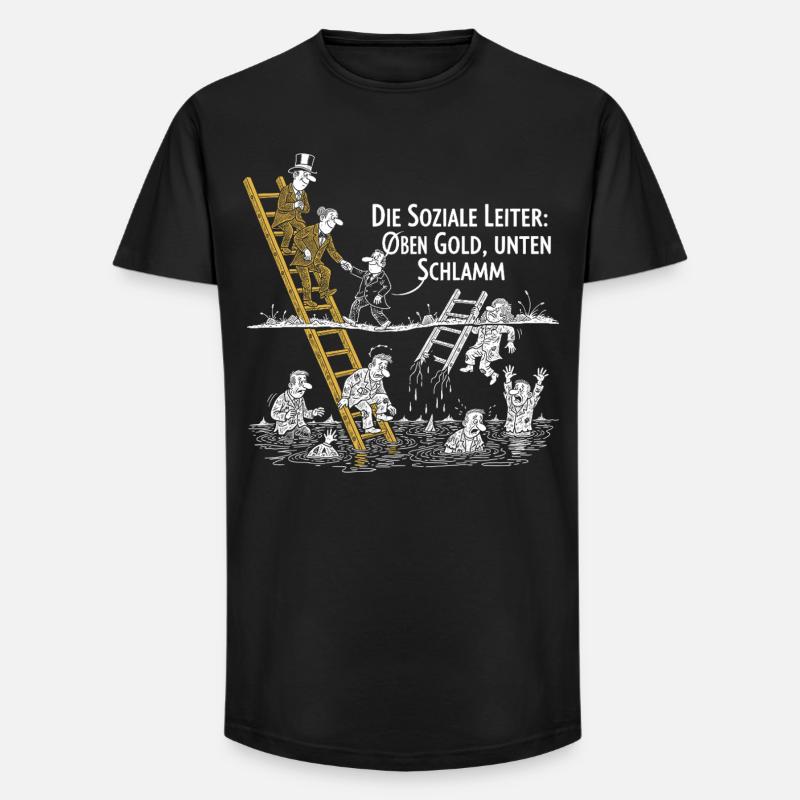 Die Soziale Leiter - Long Fit Männer T-Shirt - Schwarz