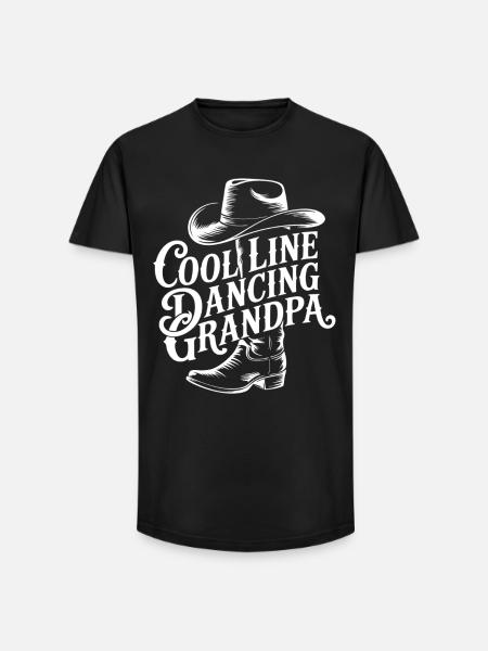 Cool Line Dancer Grandpa Design - Long Fit Men's T-Shirt - black